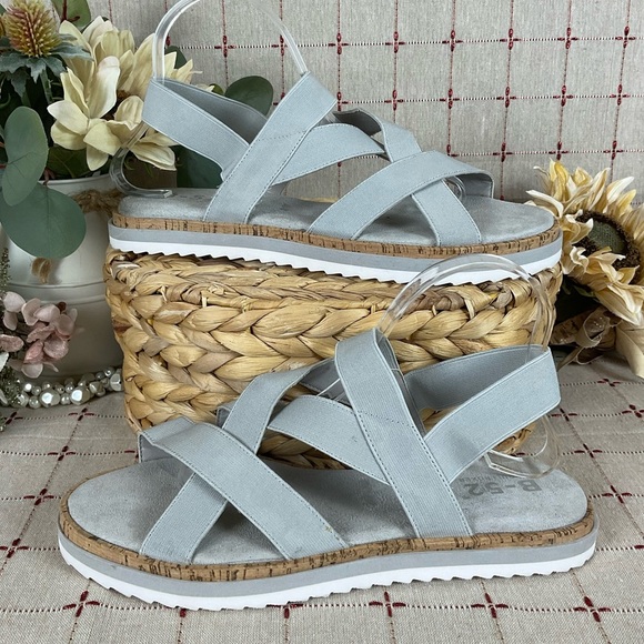 Bullboxer Shoes - B-52 Bullboxer “Primm” Sandals Light Grey Strappy Open Toe Sz 10 Stretchy Fit